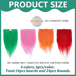 24 Stück Polyesterbärte in 4 Farben&nbsp;DIY-HY0003-36