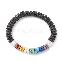 Браслеты из натурального лавового камня и ракушек с бусинами и бисером для женщин&nbsp;BJEW-JB12153