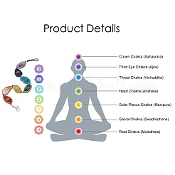 Окрашенные самородки натуральный агат чакра подвесные подвесные украшения HJEW-P006-B01