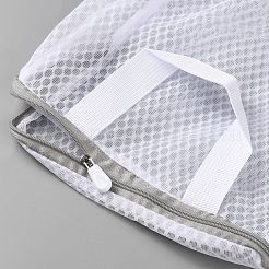 Sacs à linge en maille polyester avec fermeture éclair et poignées&nbsp;ABAG-TAC0003-13A-03