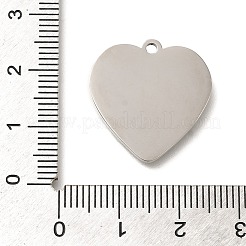 変色防止304ステンレススチールペンダント  言葉のチャーム入りハート  ステンレス鋼色  21.5x20.5x1.5mm  穴：1.8mm&nbsp;STAS-R131-14P