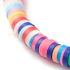 Braccialetto elastico fatto a mano con perline heishi in argilla polimerica&nbsp;BJEW-JB07279