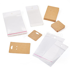 100 Stück 2 Stile quadratische Ohrring-Displaykarten aus Papier und rechteckige Schlüsselanhänger-Displaykarten&nbsp;CDIS-TA0001-49A