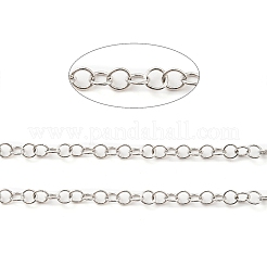 Круглые кабельные цепи из стерлингового серебра 925 пробы с родиевым покрытием STER-F052-10P