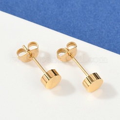 Pendientes de botón de acero inoxidable 304 redondos y planos con revestimiento iónico (IP)&nbsp;EJEW-O052-08G