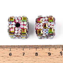Бусины из полимерной глины со стразами и квадратным акрилом CLAY-T022-03H