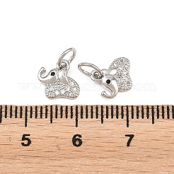 Ciondoli in ottone zirconi chiari micro pavé&nbsp;KK-H292-56C-P