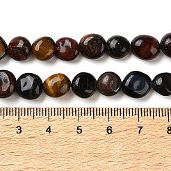 Трехцветные нити бусин из натурального тигрового глаза&nbsp;G-C268-A04-8x10mm