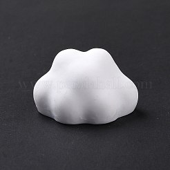 かわいい不透明樹脂カボション  顔の模様のある雲  ホワイト  21x27x17mm&nbsp;RESI-L037-02H