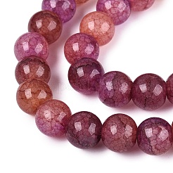 Perles de verre craquelé cuites au four&nbsp;GLAA-Q106-03A-07