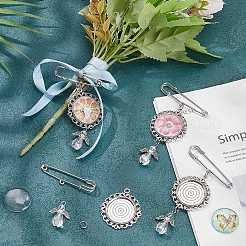 DIY Blanko Kuppel & Engel Legierung Hochzeitsstrauß Charm Herstellungsset&nbsp;DIY-SC0025-10