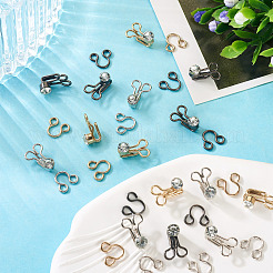 15 комплект двухцветных застежек-крючков со стразами из сплава FIND-TA0006-54