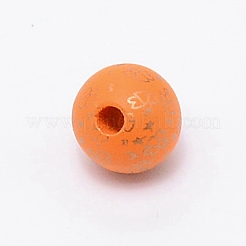 Perles de bois naturel imprimées&nbsp;WOOD-TAC0007-57A
