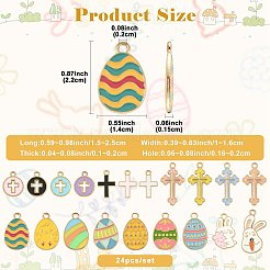 24 шт. 20 подвески из эмалевого сплава в виде пасхального яйца ENAM-FS0004-01