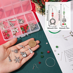 Weihnachtsmotiv DIY-Sets zur Herstellung von Ohrhängern aus Legierung und Glas&nbsp;DIY-SC0027-64
