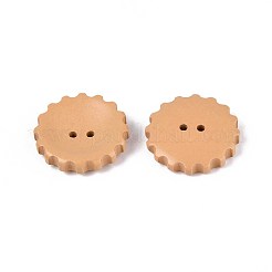 Boutons en bois naturel peints à la bombe&nbsp;WOOD-T032-34B