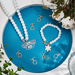 16 шт. 2-х цветные латунные застежки-тоглы&nbsp;KK-BBC0016-64