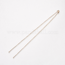 304ステンレスアズキチェーンネックレス作り  カニカン付き  ローズゴールド  14.6インチ〜14.8インチ（37.2~37.8cm）  1.5mm  穴：2.5mm&nbsp;STAS-T040-PJ209-3-36
