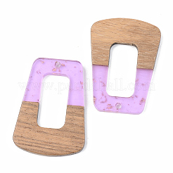 Подвески из прозрачной смолы и ореха&nbsp;LS-RESI-S389-034A-B01