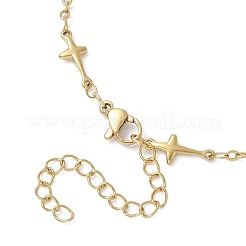 Браслеты из нержавеющей стали 304 с перекрестными связями для женщин BJEW-JB12360-02