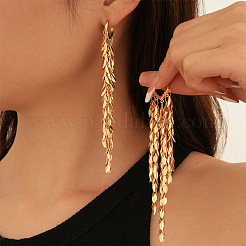 Серьги-люстры из латуни с кисточками в форме листа&nbsp;FS-WGB1A2D-01