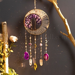 Baum-Sonnenfänger aus natürlichen Amethystsplittern&nbsp;HJEW-F023-05
