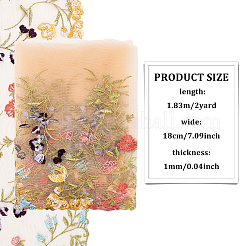 2 ярд полиэфирная вышивка цветочная сетчатая ткань&nbsp;OCOR-WH0058-56B