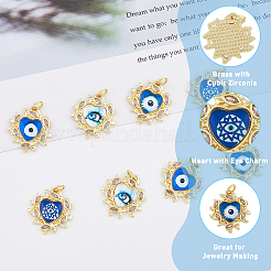 8шт 4 стиля латунные микропаве прозрачные подвески с кубическим цирконием&nbsp;KK-DC0002-68