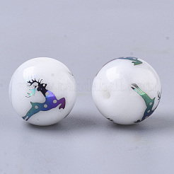 Cuentas de vidrio opaco de navidad&nbsp;X-EGLA-R113-03D