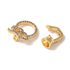Латунные микро проложить кубического циркония раз за застежками KK-B098-01G