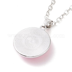Collana con pendente tondo piatto in vetro con catena in ottone&nbsp;NJEW-A003-01C