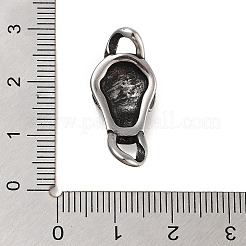 レトロ 304 ステンレススチール ハロウィーン スカル リンク  レザーコードブレスレット作り用  アンティークシルバー  22.5x12x6mm  穴：2.5x2.5mm&nbsp;STAS-L274-015AS-02