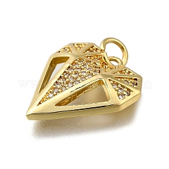 Pendentifs avec zircon cubiques à micro-pavés en laiton&nbsp;ZIRC-I070-025G