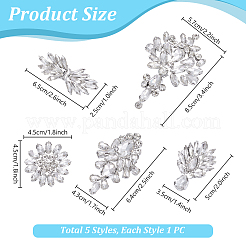 5 шт. 5 стиля фетровых аппликаций со стеклом и тканевыми нашивками&nbsp;PATC-PH0001-50