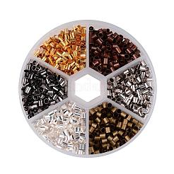 1 коробка 6 цвета античная бронза и красная медь и золото и серебро и платина и черная труба латунные обжимные шарики KK-JP0006-01-NR