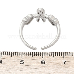 Регулируемые манжеты-кольца из латуни с микропаве из кубического циркония для женщин RJEW-C129-11P