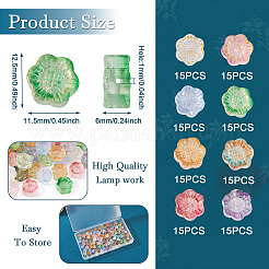 120 шт. двухцветных прозрачных гальванизированных стеклянных бусин GLAA-TA0001-31