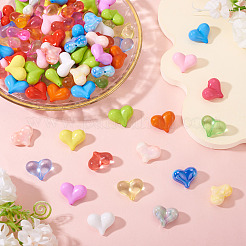 185 шт. 21-цветные непрозрачные и прозрачные и с УФ-покрытием акриловые бусины MACR-TA0002-37