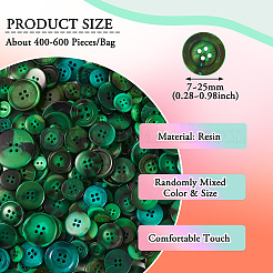 Плоские круглые пуговицы из смолы BUTT-TAC0017-01F