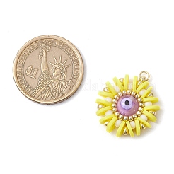 Круглые подвески из полимерной глины и стекла ручной работы с эффектом сглаза PALLOY-MZ00638