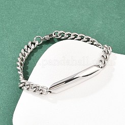 Браслеты из кубинской цепочки из нержавеющей стали 304 для мужчин и женщин&nbsp;BJEW-G766-05P-01