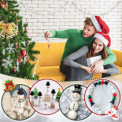 60 шт. 6 стиля круглые рождественские бусины в виде снеговика из дерева европейские WOOD-PH0002-98