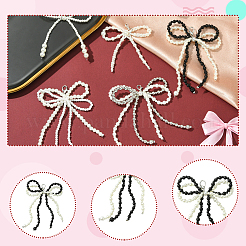 5 шт. 5 стиля пластиковых подвесок-бантов с имитацией жемчуга для обуви AJEW-CJ0001-64