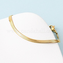 Браслеты из плоской змейки из нержавеющей стали 304&nbsp;BJEW-C134-01A-G