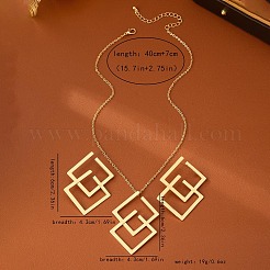 Комплект из ожерелья с подвеской в виде ромба и серег-гвоздиков из сплава&nbsp;FS-WG67473-01