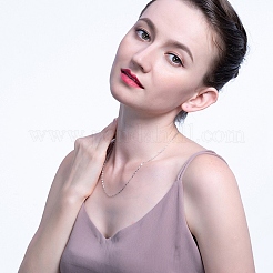 Колье-цепочка из стерлингового серебра 925 пробы с родиевым покрытием NJEW-I124-100