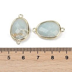 Подвески-коннекторы из натурального амазонита с граненой отделкой&nbsp;G-K347-11G-18