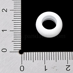 真鍮のヨーロッパ風ビーズにスプレーペイント  大穴ビーズ  ロンデル  ホワイト  11.5x5.5mm  穴：6mm&nbsp;KK-CBA109E-07