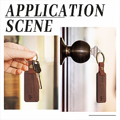 2 шт. 2 стиля с гравировкой слова его единственный/его королева из дерева с кожаным брелоком WOOD-GF0001-81