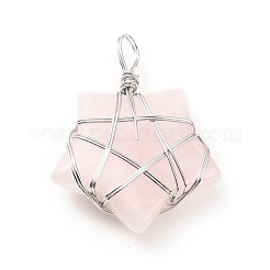 Природного розового кварца подвески G-D458-07P-09-RS